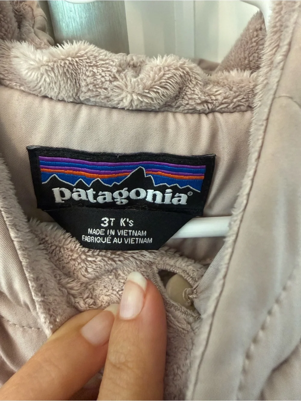 Patagonia Kids Quilted Hooded Puffer Jacket - Light Taupe Pink